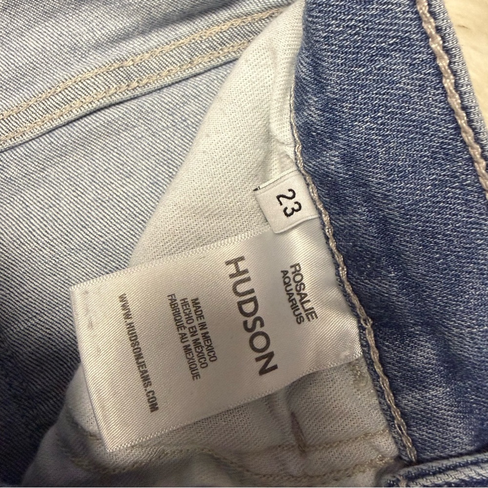 Hudson Wide Leg Jeans Rosalie Aquarius Jeans Size 23 Mid Rise Light Wash - Picture 7 of 9